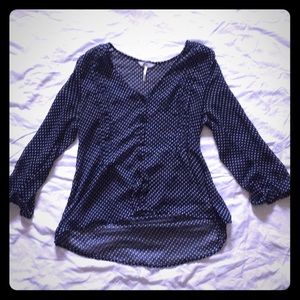 ❗️FINAL SALE ❗️💙 Polka dot sheer blouse